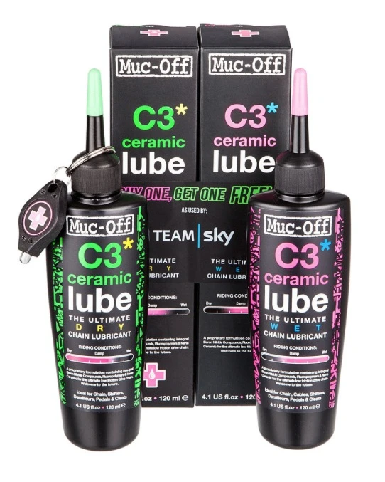 Muc-Off C3 Dry & Wet Lube Pack 2x120ml