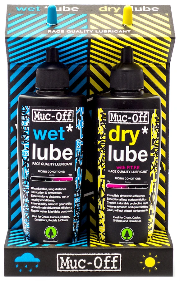Muc-Off Dry & Wet Lube Pack 2x120ml
